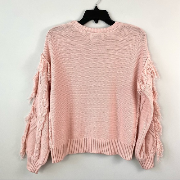 Kikit Cable Knit Fringe Sweater Pink M - Picture 7 of 9